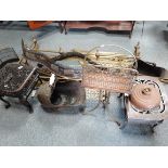 Good quantity of vintage brass fireside items - fenders, coal scuttles etc