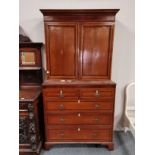 Antique Mahogany linen press with inlaid design