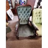 Victorian gentleman's armchair with cabriole legs