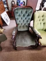 Victorian gentleman's armchair with cabriole legs