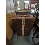 x2 vintage leather suitcases/trunks