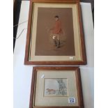 2 x Hunting drawings signed GAF 98