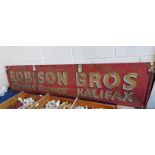 A 7ft Metal Sign "Robison Bros Livestock Removers Halifax"