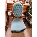 A Victorian button back ladies chair