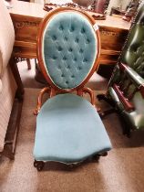 A Victorian button back ladies chair