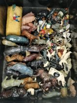 Box of lead toy farm and wild animals