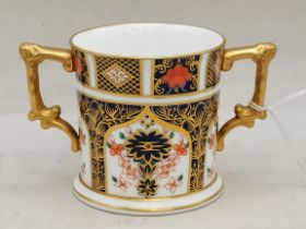 Crown Derby doubled handled cup 1128 XXXVII
