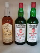 4 x bottles vintage Whiskies incl Longmorn-Glenlivet and Glenmorangie