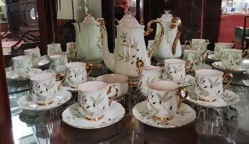 Royal Albert "Braemar" Coffee set - coffee pot, 6 cups and saucers, jug and sugar bowl