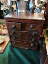 An Antique mahogany apprentice chest of drawers