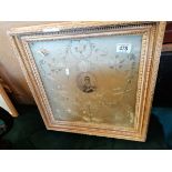 An Antique silk picture in gilt frame