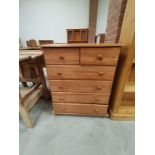 5ht 2 over 4 pine chest of drawers