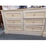 Cream 6 drawer unit plus matching bedside units and mirror