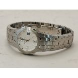 A lady's Maurice Lacroix 'Milestone' steel bracelet wristwatch