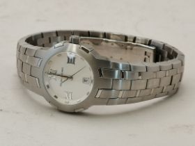 A lady's Maurice Lacroix 'Milestone' steel bracelet wristwatch