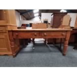 Rustic Pine kitchen table with 2 drawers under