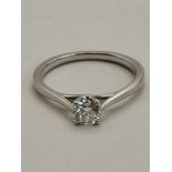 A platinum solitaire ring approx 0.33 k size M 3g