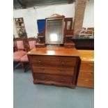 Victorian 5 drawer dressing table/chest of drawers with mirror