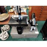 Vintage Microscope and box by Ernst Leitx Wetzlar Germany