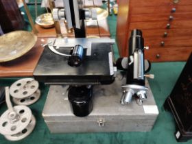 Vintage Microscope and box by Ernst Leitx Wetzlar Germany