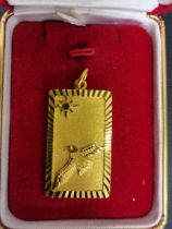 Gold Pendant of Sun & Eagle from Hong Kong 99% pure (hallmarked) 24K