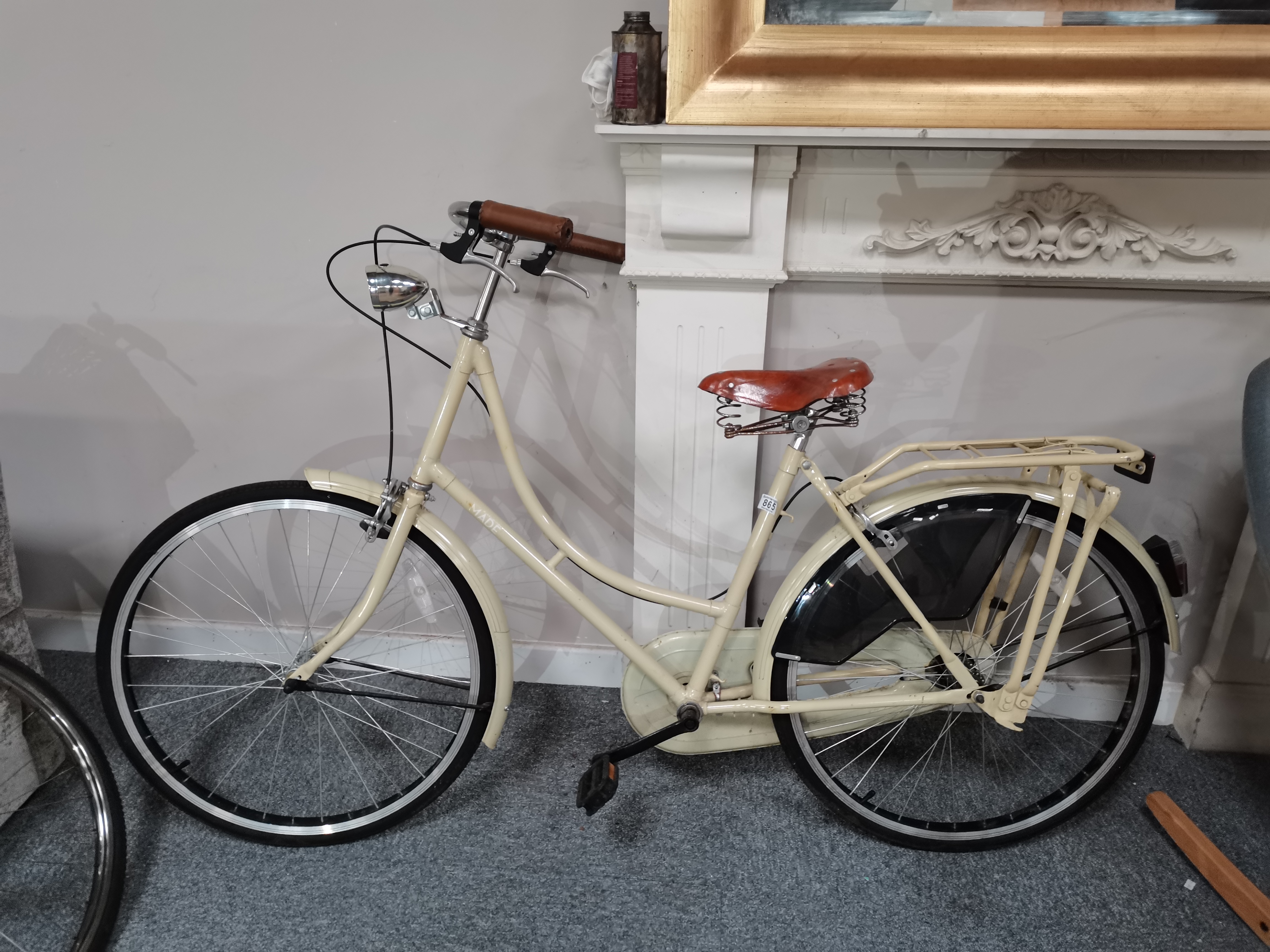 Traditional ladies cream bicycle