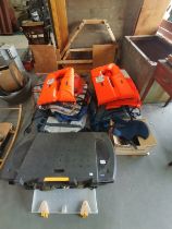 A Large collection of marine items including life jackets, boat etc