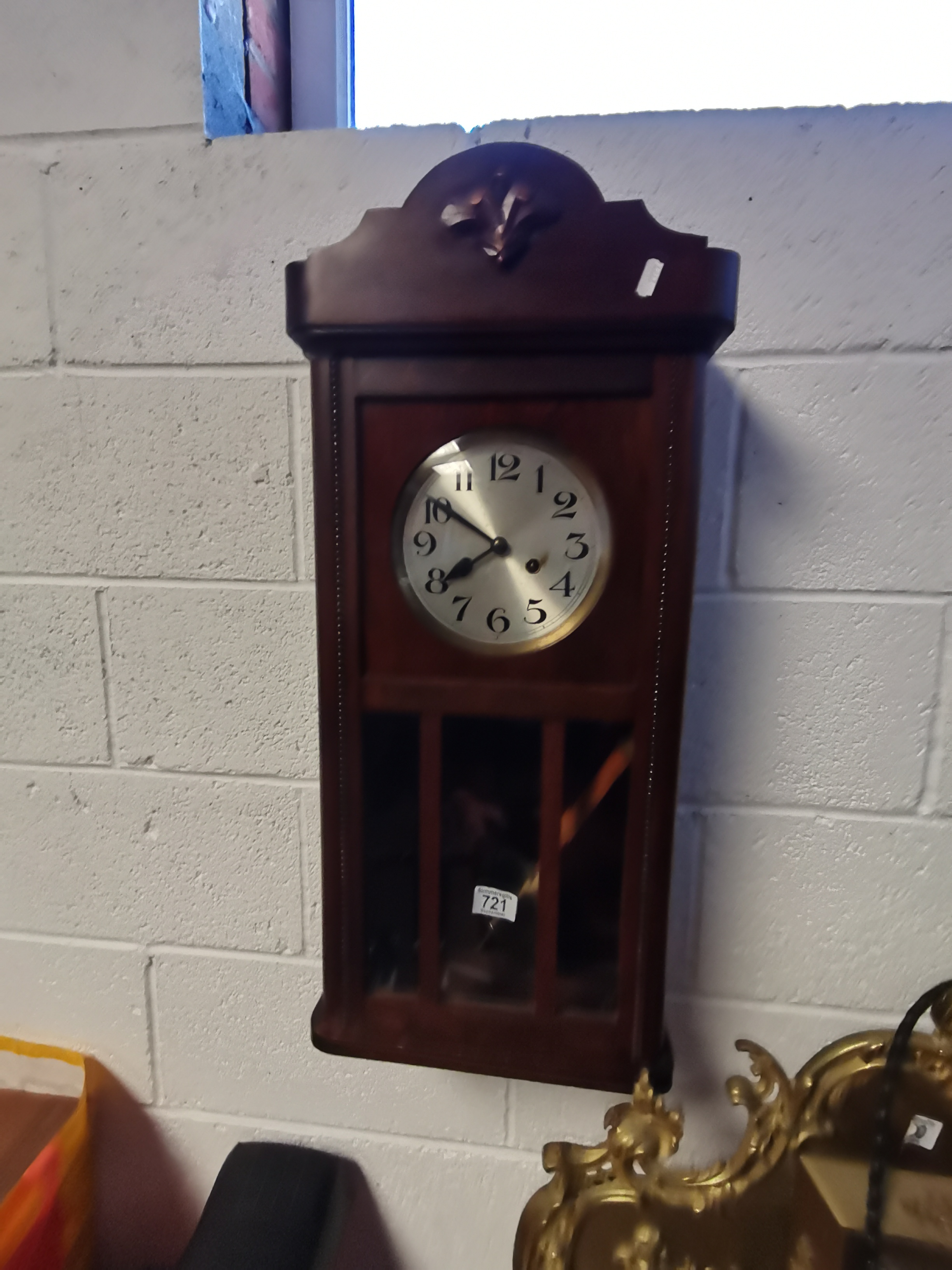 1920 Mahogany droptrunk wall clock