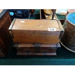 An Antique box and box of vintage glass slides mos