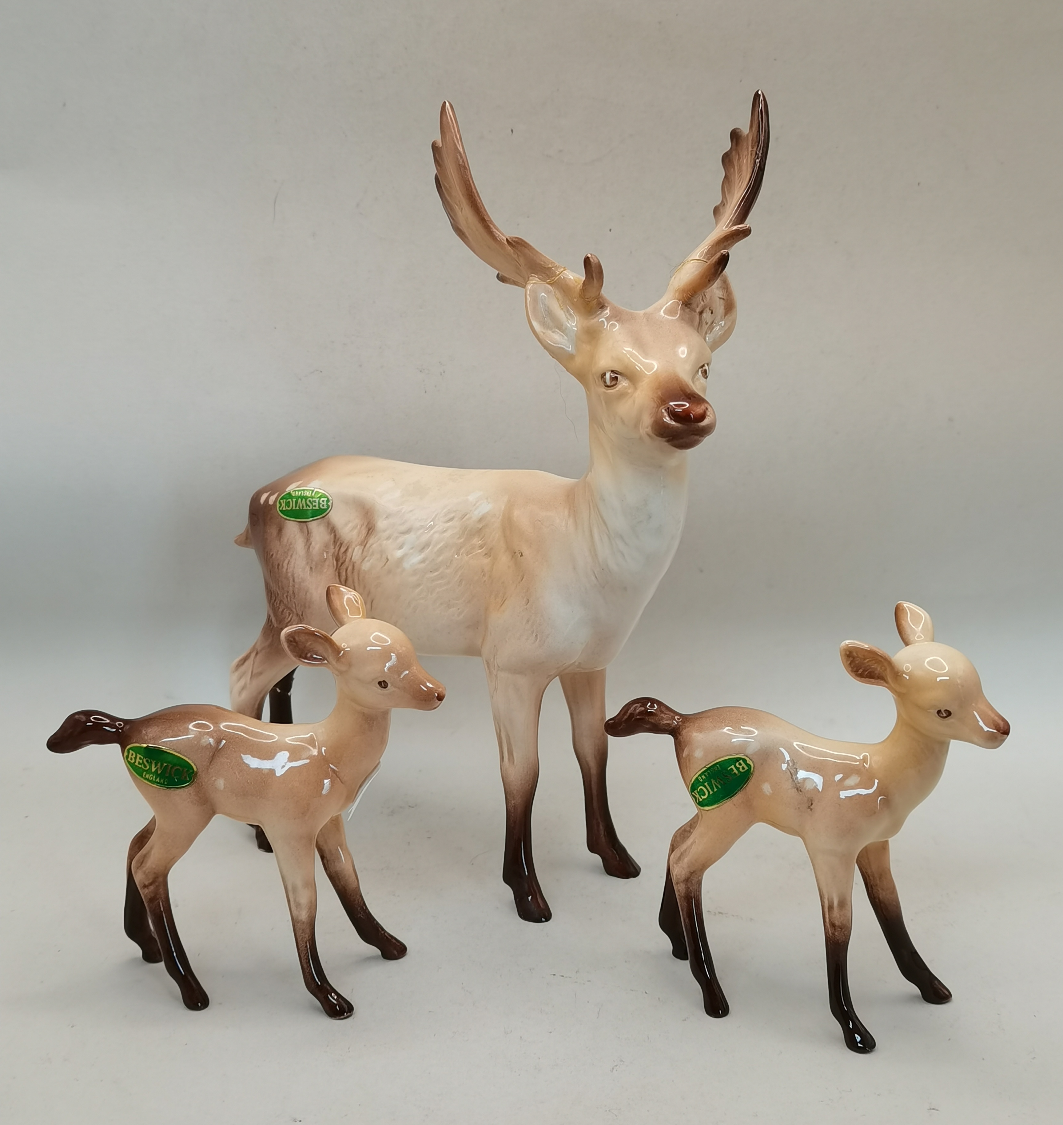 Beswick Stag plus x2 Fawns - Image 2 of 4