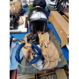 Civilian Flying Helmet "MK 1 Bone Dome with Oxygen Mask" ,Head Phones and Flying Suit