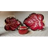 x3 Carlton Ware Rouge Royal