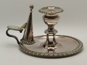 A Victorian silver-plated chamber stick
