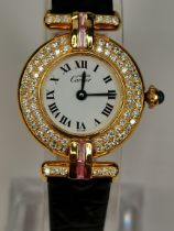 A round case Cartier le Must Vermeil/gold plated wrist watch