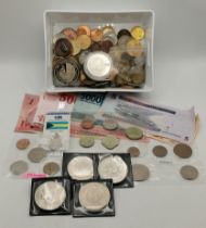 A small quantity of bank notes, coins and tokens, British and foreign