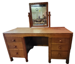 Robert Thompson, a Mouseman oak dressing table and mirror