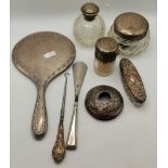 A group of assorted silver-mounted dressing table wares