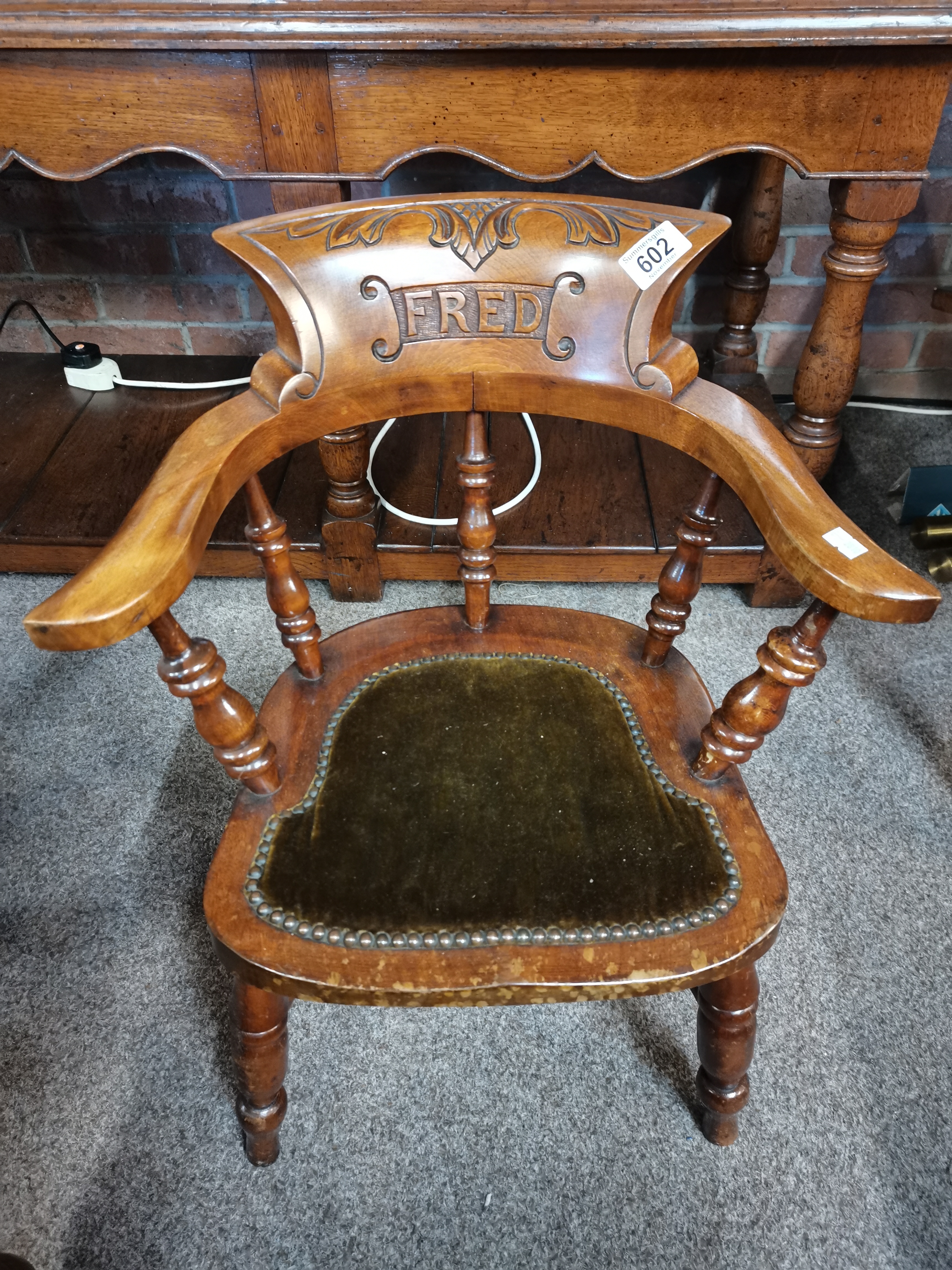 A child's mahogany Captain's chair, 20th Century