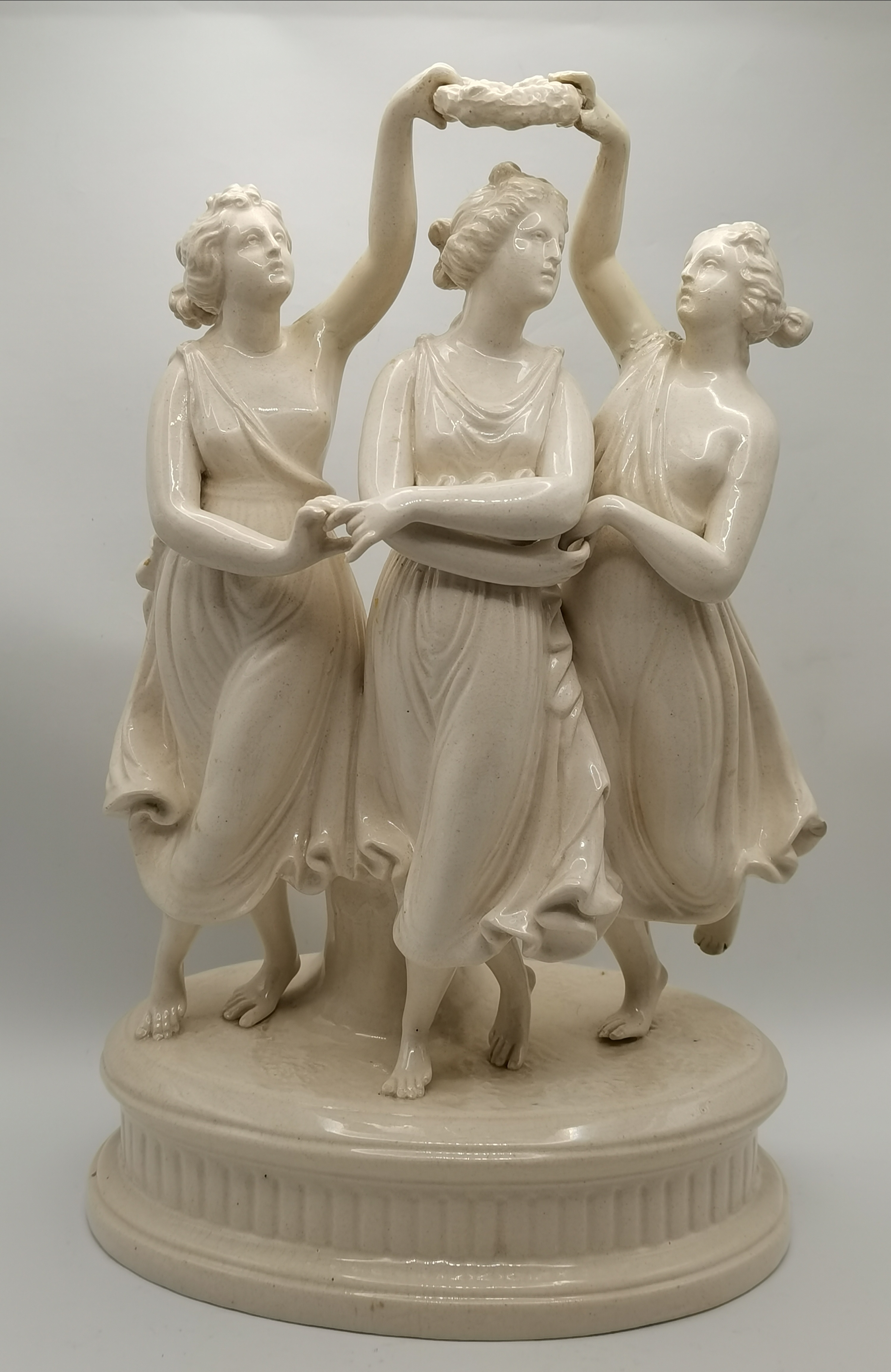 Antique Parian creamware figure of The Three Graces
