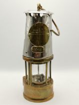 Antique brass miner's lamp No 3546 Eccles, Manchester