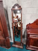 A Beautiful Oak carved Cheval swing mirror