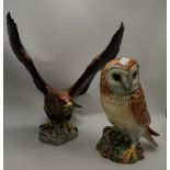 Beswick Barn Owl 1046 H19cm plus Beswick Golden Eagle 2062 H27cm