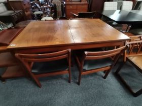 A teak retro dining table and 4 chairs G plan styl