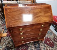 A Georgian mahogany and inlaid bureau 90cm