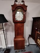 A longcase clock with painted face MILLAN SOWERBY BRIDGE