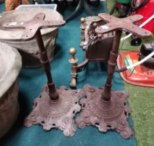 x2 Antique Cast Iron Pedestal Base