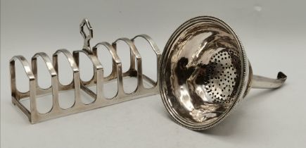 A George III silver wine funnel