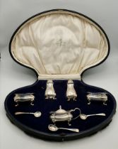 A George V silver cruet set