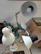 4 x adjustable angle poise lamps