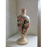 Cream vase with painted bird and floral pattern plus crested china items